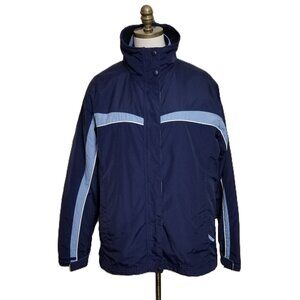 Vintage 90s LL Bean Jacket Women L Blue 3 in 1 Fleece Pockets Winter Outdoor Coa